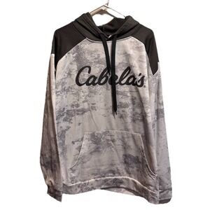 Cabela's Hoodie‎ Adult CL Gray Fleece Camo Like Sweatshirt Big Game Hunter
